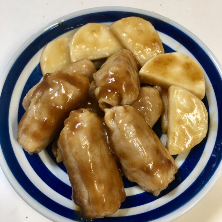 長芋肉巻きのオイスター照り煮